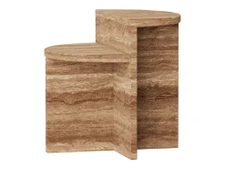 Mesa de apoio em travertino – nogueira – Swan