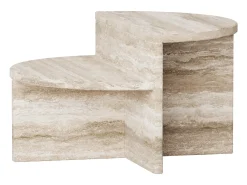 Mesa de apoio em travertino – bege – Swan Low
