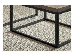 Mesa de apoio estilo industrial HELLINGTON com efeito de carvalho envelhecido - Mesa de centro - Conjunto de 3 peças