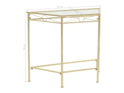 Mesa de apoio estilo vintage metal 87x34x73 cm dourado