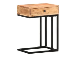 Mesa de apoio formato em U 45x30x61 cm madeira de acácia maciça