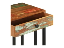 Mesa de apoio formato em U 45x30x61cm madeira recuperada maciça