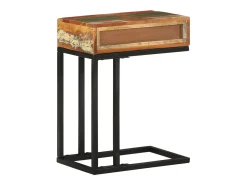 Mesa de apoio formato em U 45x30x61cm madeira recuperada maciça