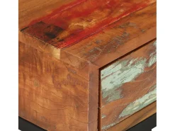 Mesa de apoio formato em U 45x30x61cm madeira recuperada maciça