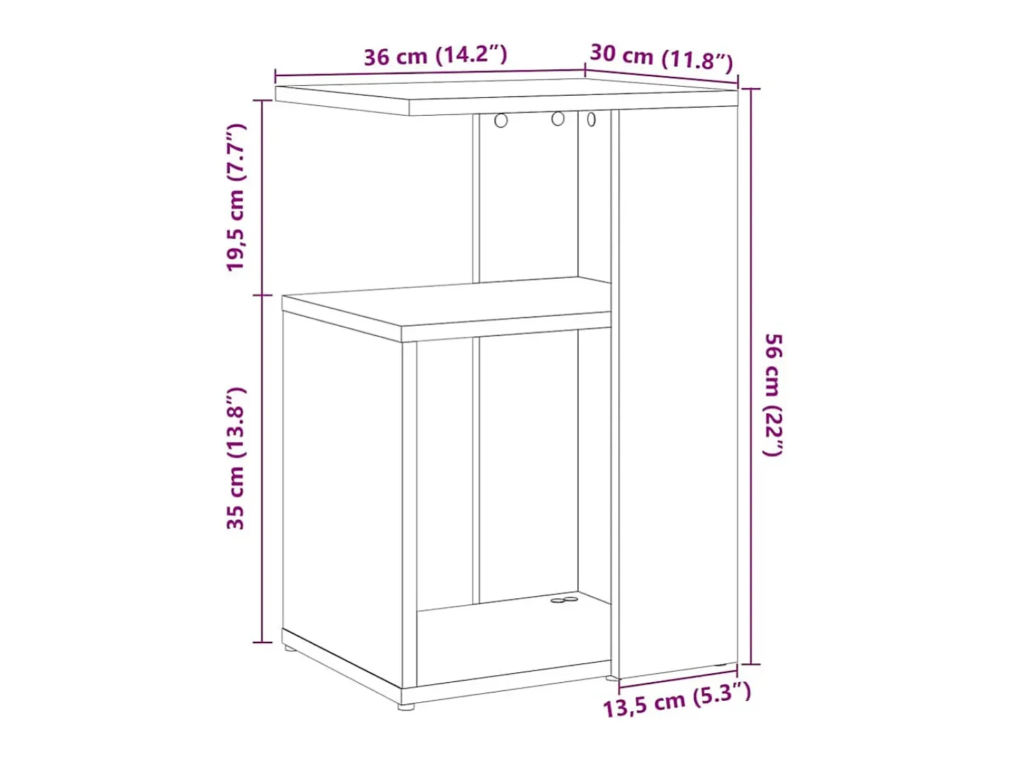 Mesa de apoio madeira velha 36x30x56 cm madeira trabalhada