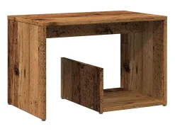 Mesa de apoio madeira velha 59x36x38 cm madeira trabalhada