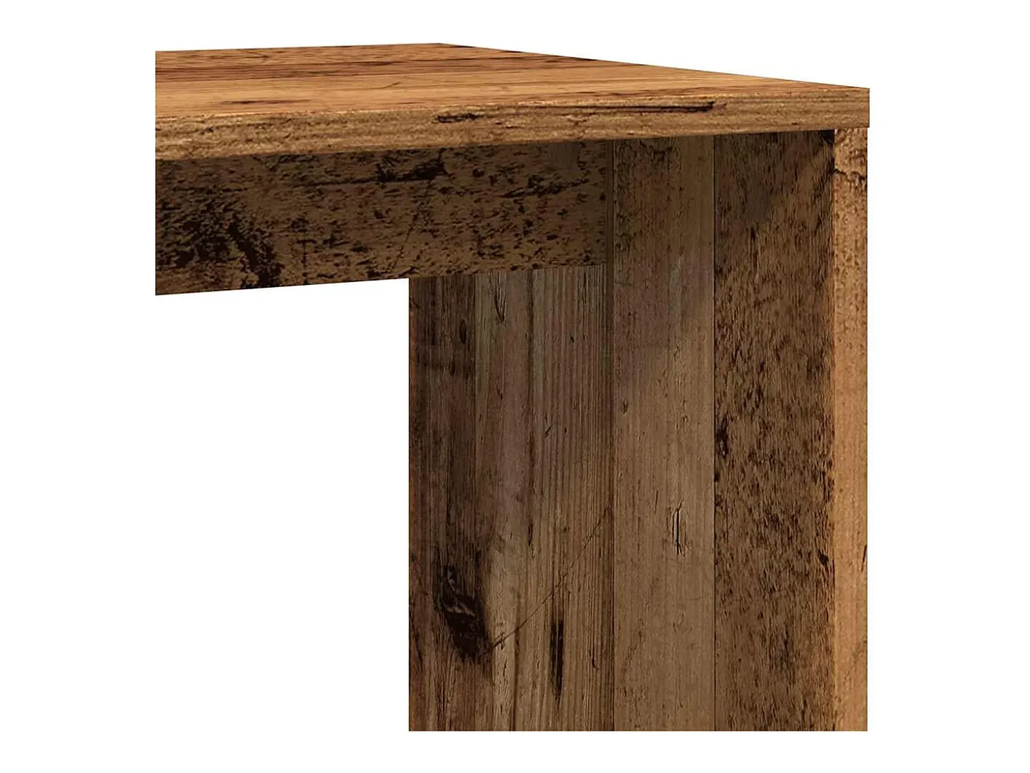 Mesa de apoio madeira velha 59x36x38 cm madeira trabalhada