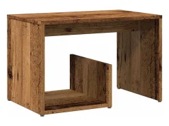 Mesa de apoio madeira velha 59x36x38 cm madeira trabalhada
