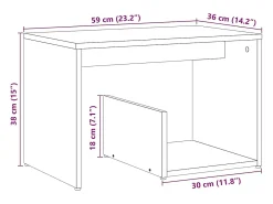 Mesa de apoio madeira velha 59x36x38 cm madeira trabalhada