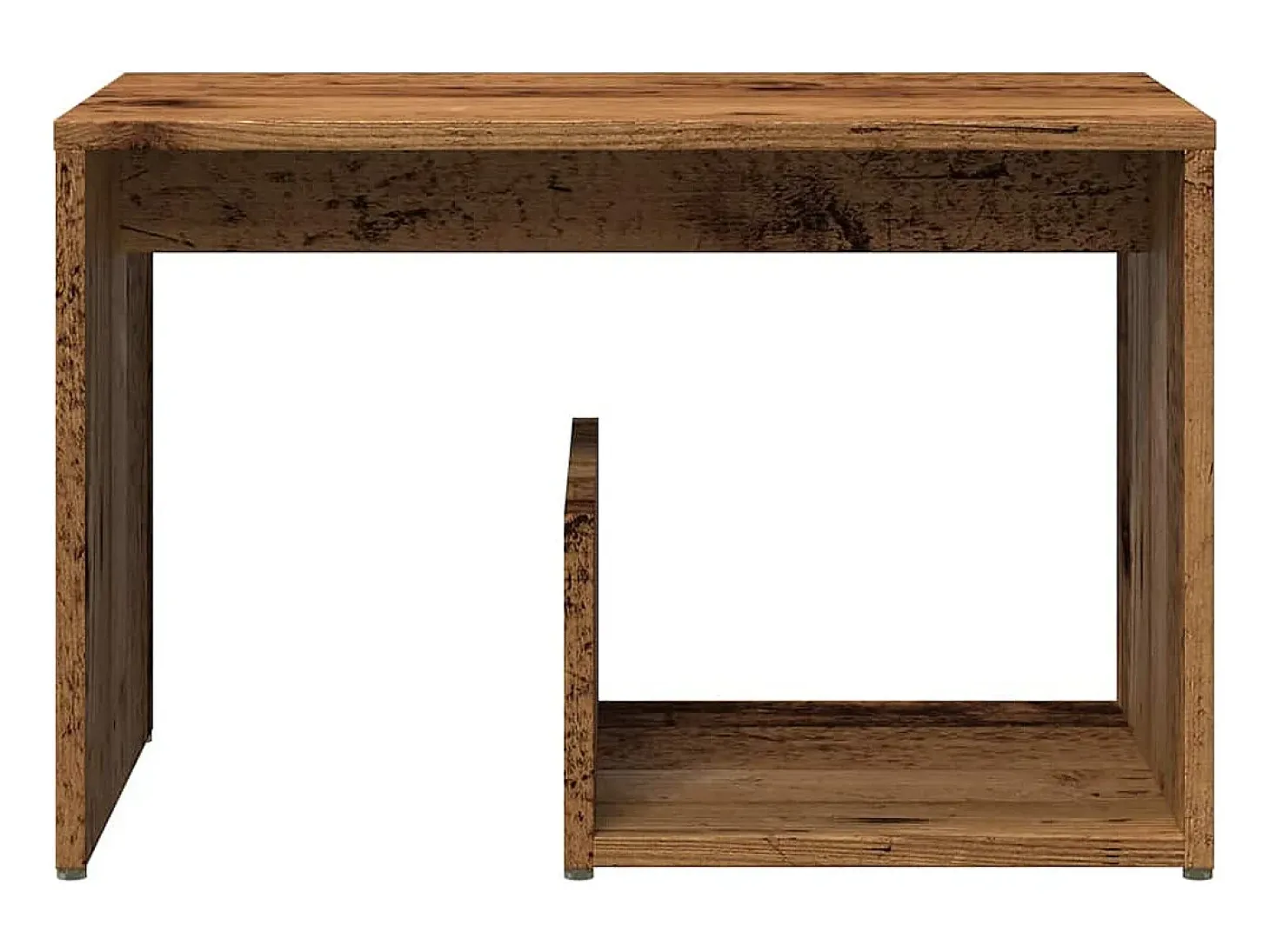Mesa de apoio madeira velha 59x36x38 cm madeira trabalhada