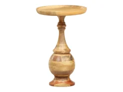 Mesa de apoio redonda 43x43x66 cm madeira de mangueira maciça