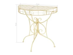 Mesa de apoio vintage semicircular metal 72x36x74 cm dourado