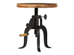 Mesa de apoio 45x (45-62) cm madeira recuperada e ferro fundido PT922141