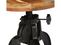 Mesa de apoio 45x (45-62) cm madeira recuperada e ferro fundido