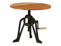 Mesa de apoio 60x(42-62) cm acácia maciça e ferro fundido