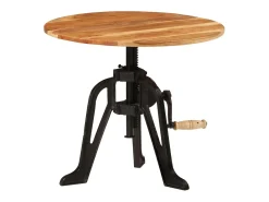 Mesa de apoio 60x(42-62) cm acácia maciça e ferro fundido