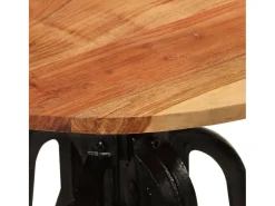 Mesa de apoio 60x(42-62) cm acácia maciça e ferro fundido