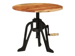 Mesa de apoio 60x(42-62) cm acácia maciça e ferro fundido