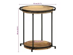 Mesa de apoio Ø55x60 cm madeira de mangueira maciça