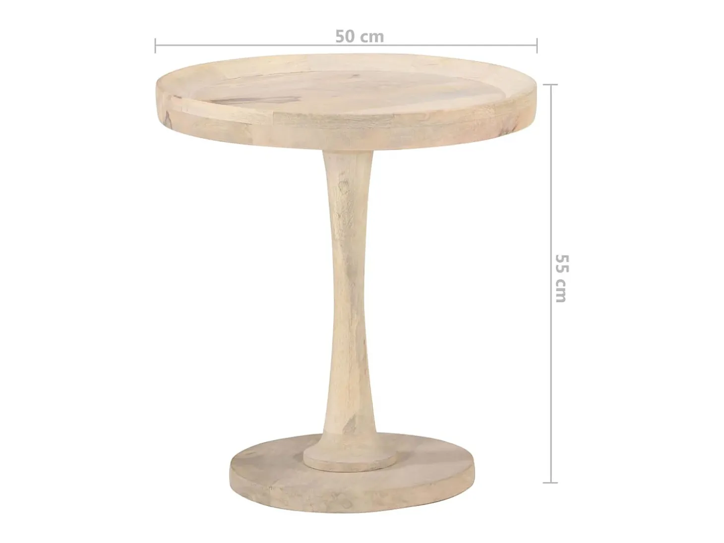 Mesa de apoio Ø50x55 cm madeira de mangueira maciça