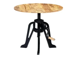 Mesa de apoio 60x(46-63) cm mangueira maciça e ferro fundido