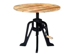 Mesa de apoio 60x(46-63) cm mangueira maciça e ferro fundido