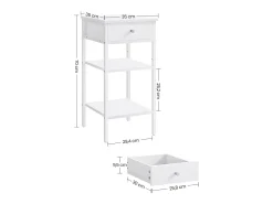 Mesa de Apoio 35x35x70 cm branco