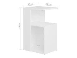 Mesa de apoio 36x30x56 cm contraplacado branco