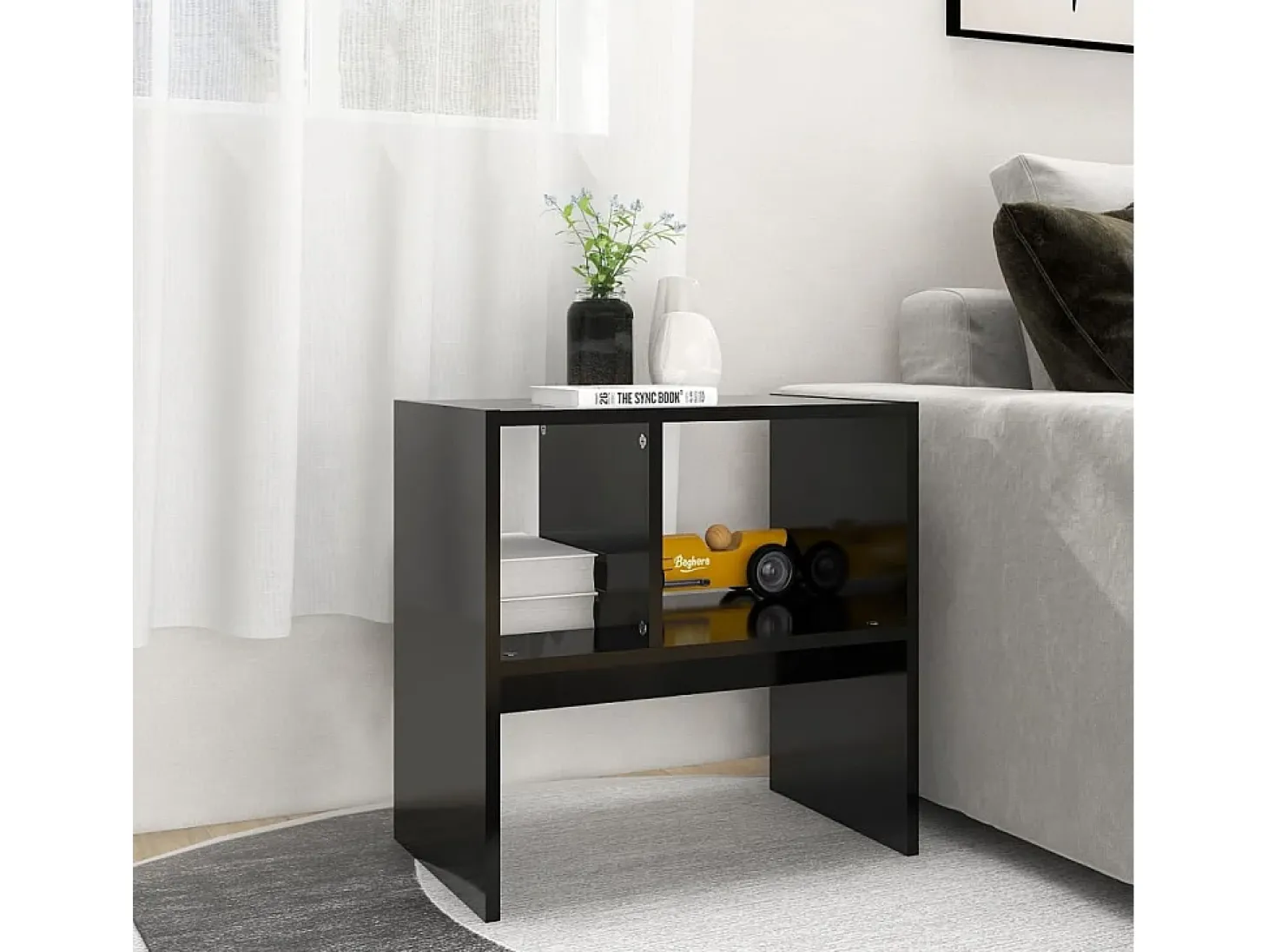 Mesa de apoio 50x30x50 cm contraplacado preto