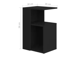Mesa de apoio 36x30x56 cm contraplacado preto