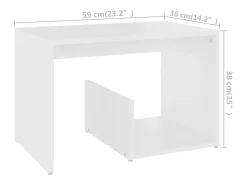 Mesa de apoio 59x36x38 cm derivados de madeira branco