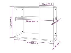Mesa de apoio 70x35x55 cm derivados de madeira carvalho fumado