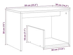 Mesa de apoio 59x36x38 cm derivados madeira carvalho artisiano