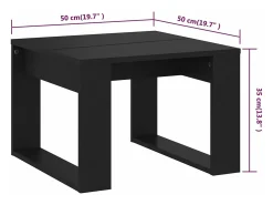 Mesa de apoio 50x50x35 cm derivados de madeira preto