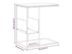 Mesa de apoio 55x36x59,5 cm derivados de madeira branco