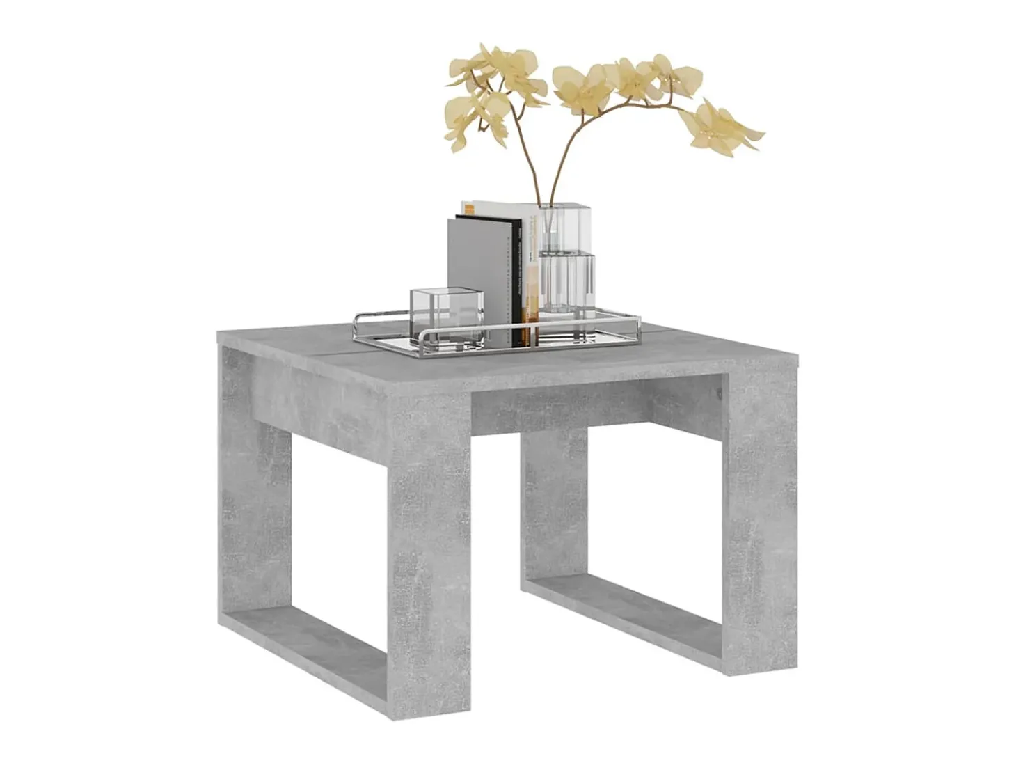 Mesa de apoio 50x50x35 cm derivados de madeira cinzento cimento