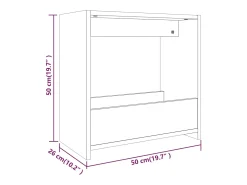 Mesa de apoio 50x26x50 cm derivados de madeira cinzento sonoma
