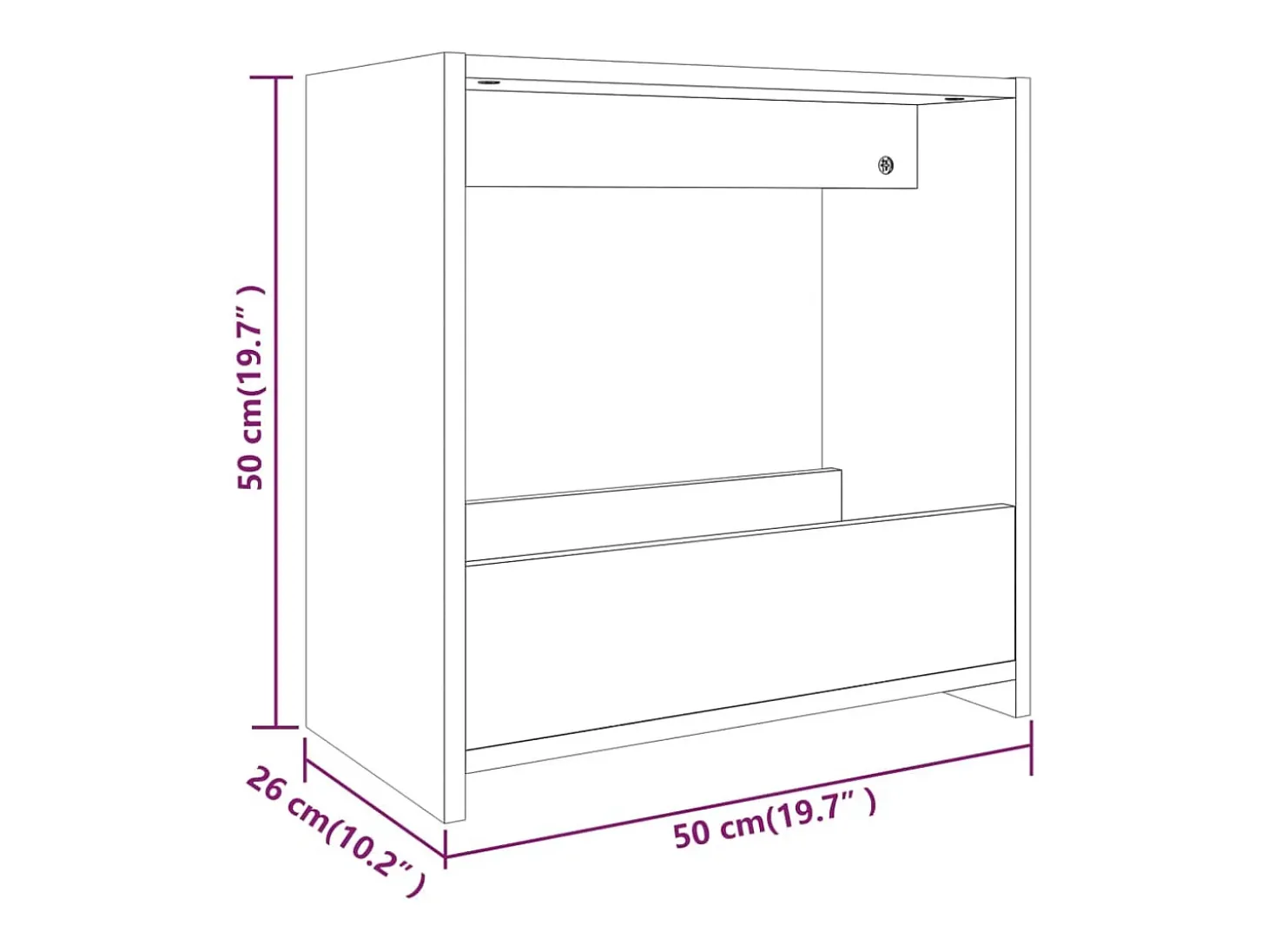 Mesa de apoio 50x26x50 cm derivados de madeira cinzento sonoma