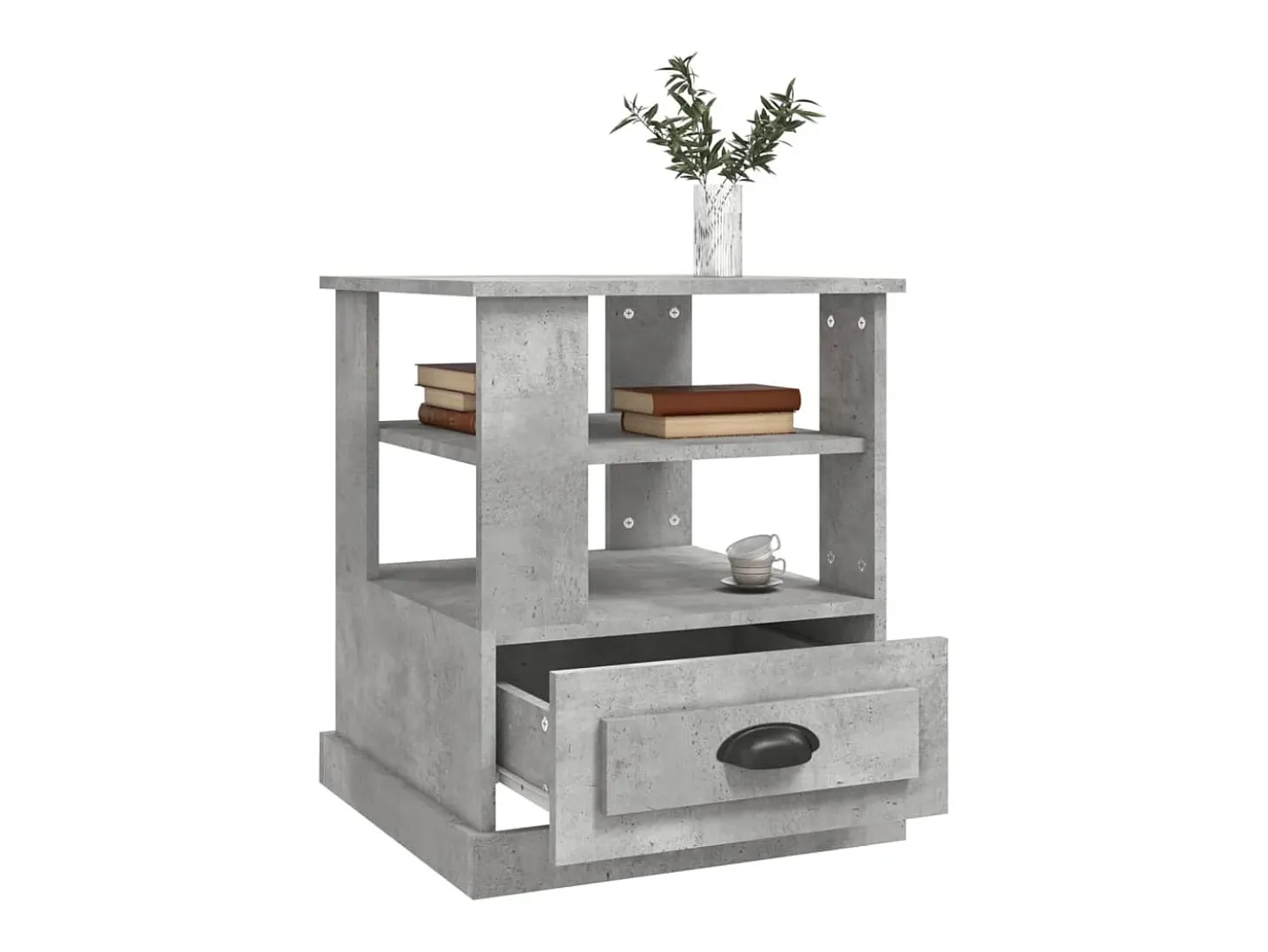 Mesa de apoio 50x50x60 cm derivados de madeira cinzento-cimento
