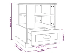 Mesa de apoio 50x50x60 cm derivados de madeira cinzento-cimento