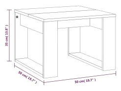 Mesa de apoio 50x50x35 cm derivados de madeira cinzento sonoma