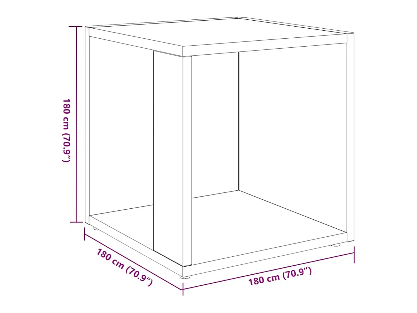 Mesa de apoio 33x33x34,5 cm derivados madeira carvalho sonoma