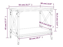 Mesa de apoio 55x38x45 cm derivados de madeira carvalho sonoma