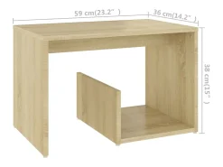 Mesa de apoio 59x36x38 cm derivados de madeira carvalho sonoma