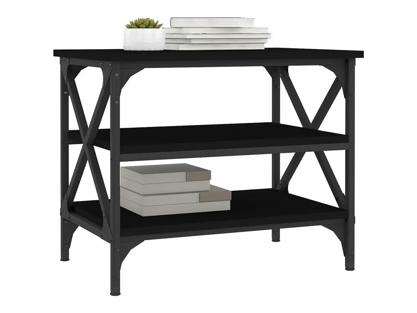 Mesa de apoio 55x38x45 cm derivados de madeira preto