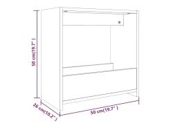 Mesa de apoio 50x26x50 cm derivados madeira carvalho castanho