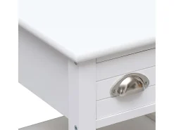 Mesa de apoio 40x40x40 cm madeira de paulownia branco