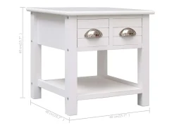 Mesa de apoio 40x40x40 cm madeira de paulownia branco