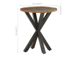 Mesa de apoio 48x48x56 cm madeira recuperada maciça