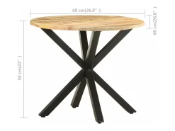 Mesa de apoio 68x68x56 cm madeira de mangueira maciça